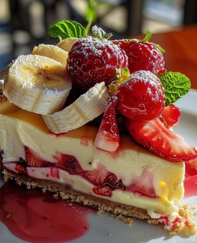 Banana-Strawberry Cheesecake